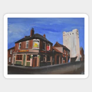 Pub In Hull With Flour Mill Behind Sticker